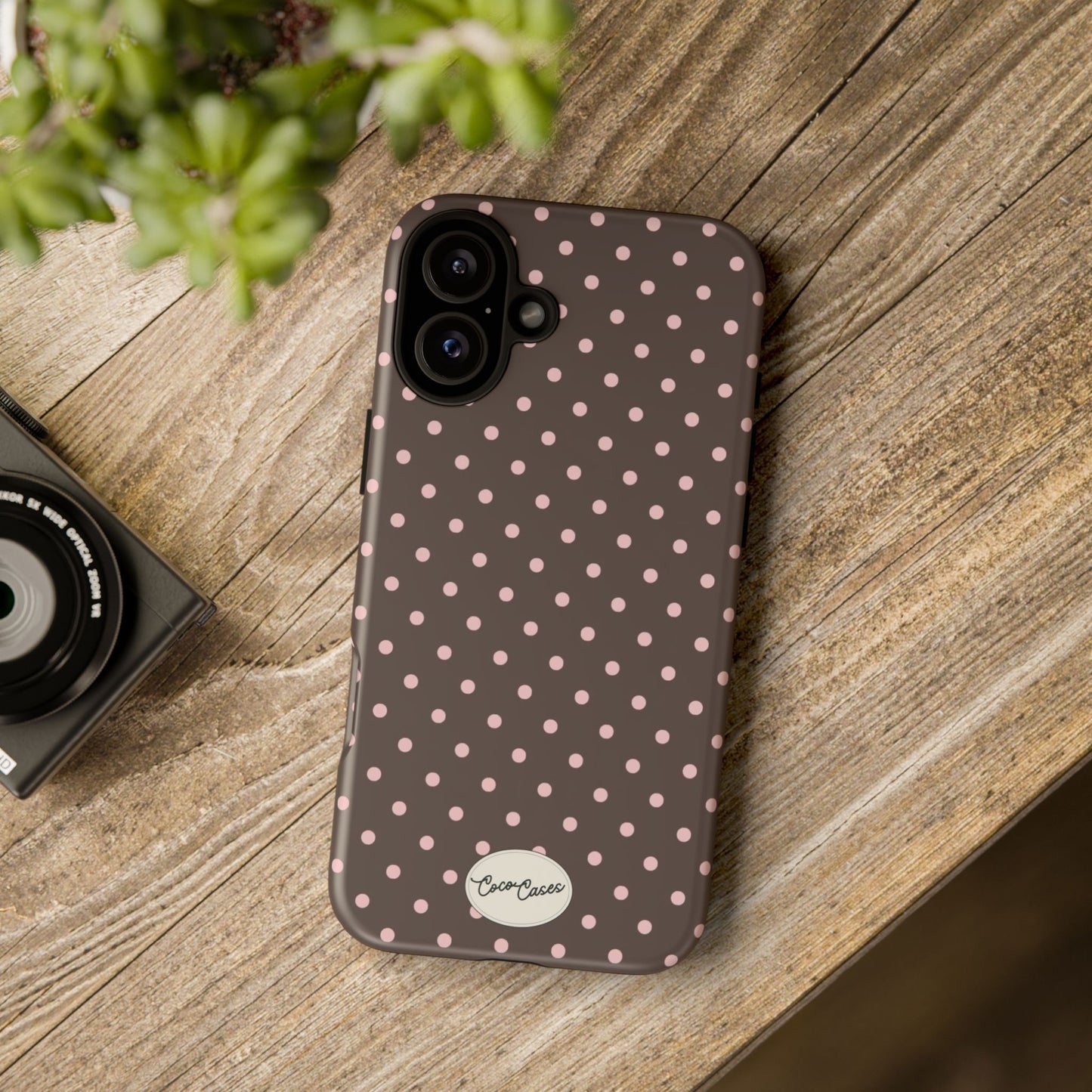 Brown Polka Dot iPhone Case