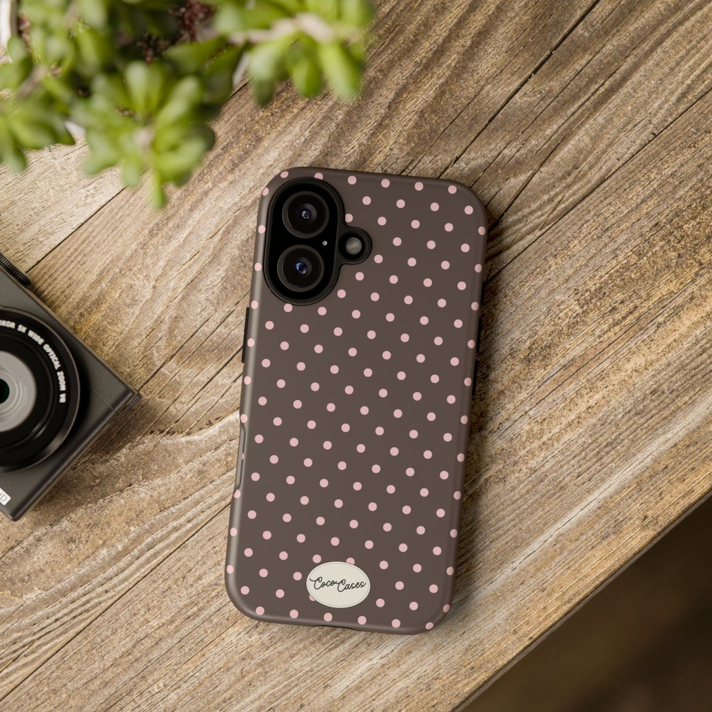 Brown Polka Dot iPhone Case