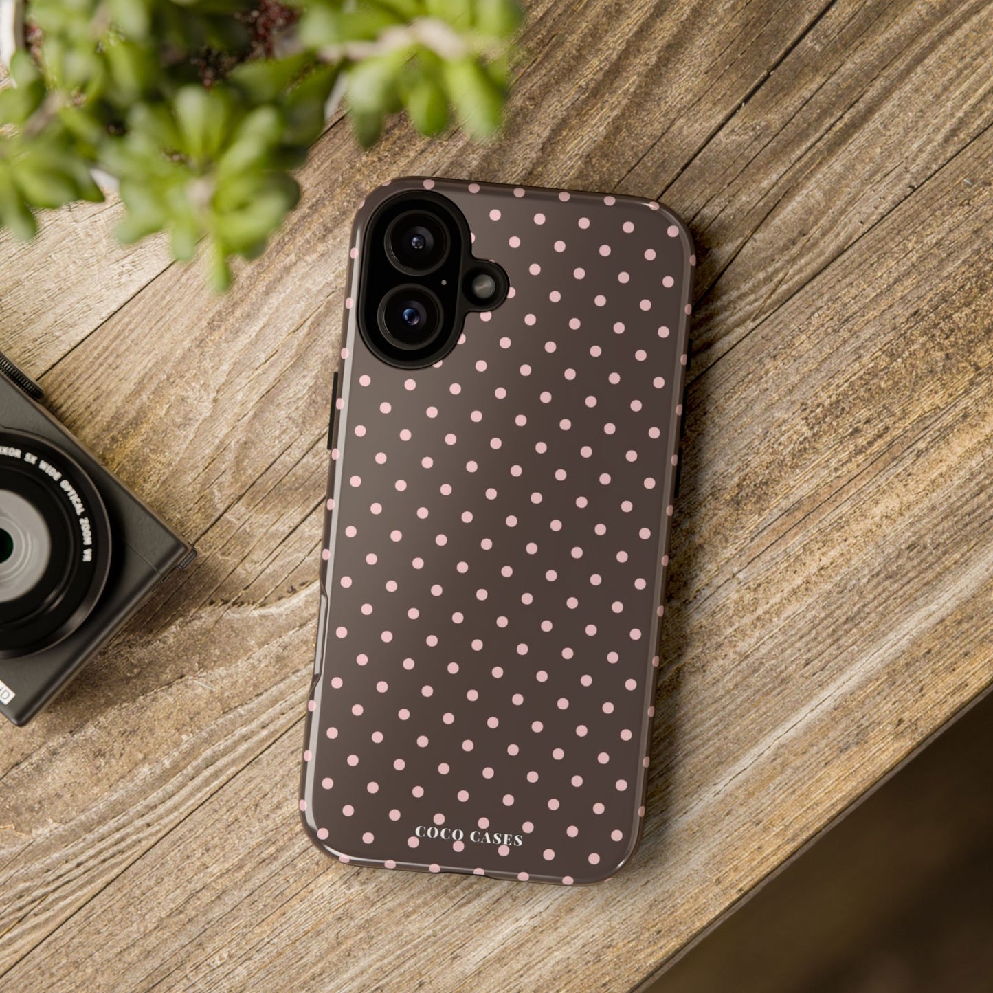 Brown Polka Dot iPhone Case