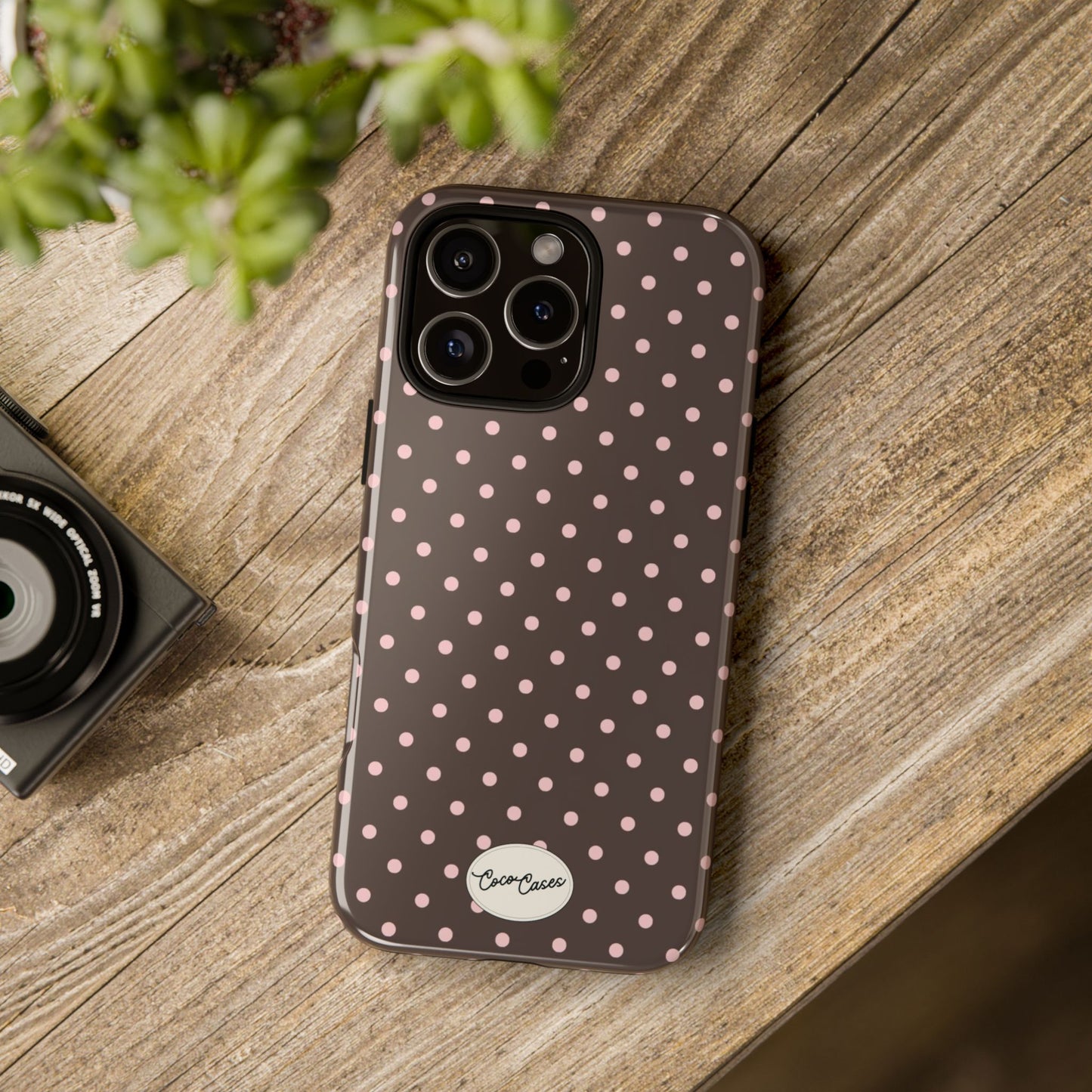 Brown Polka Dot iPhone Case