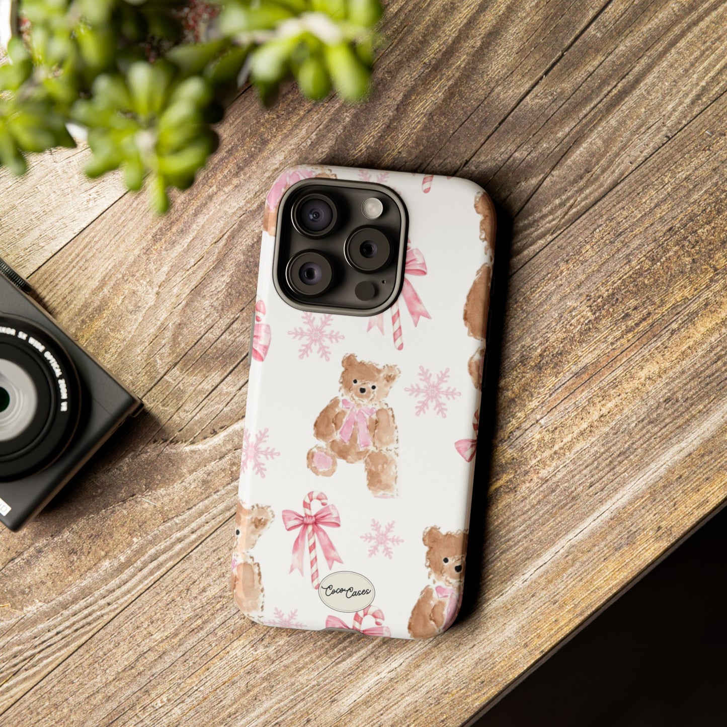 Blush Noel Bear iPhone Case