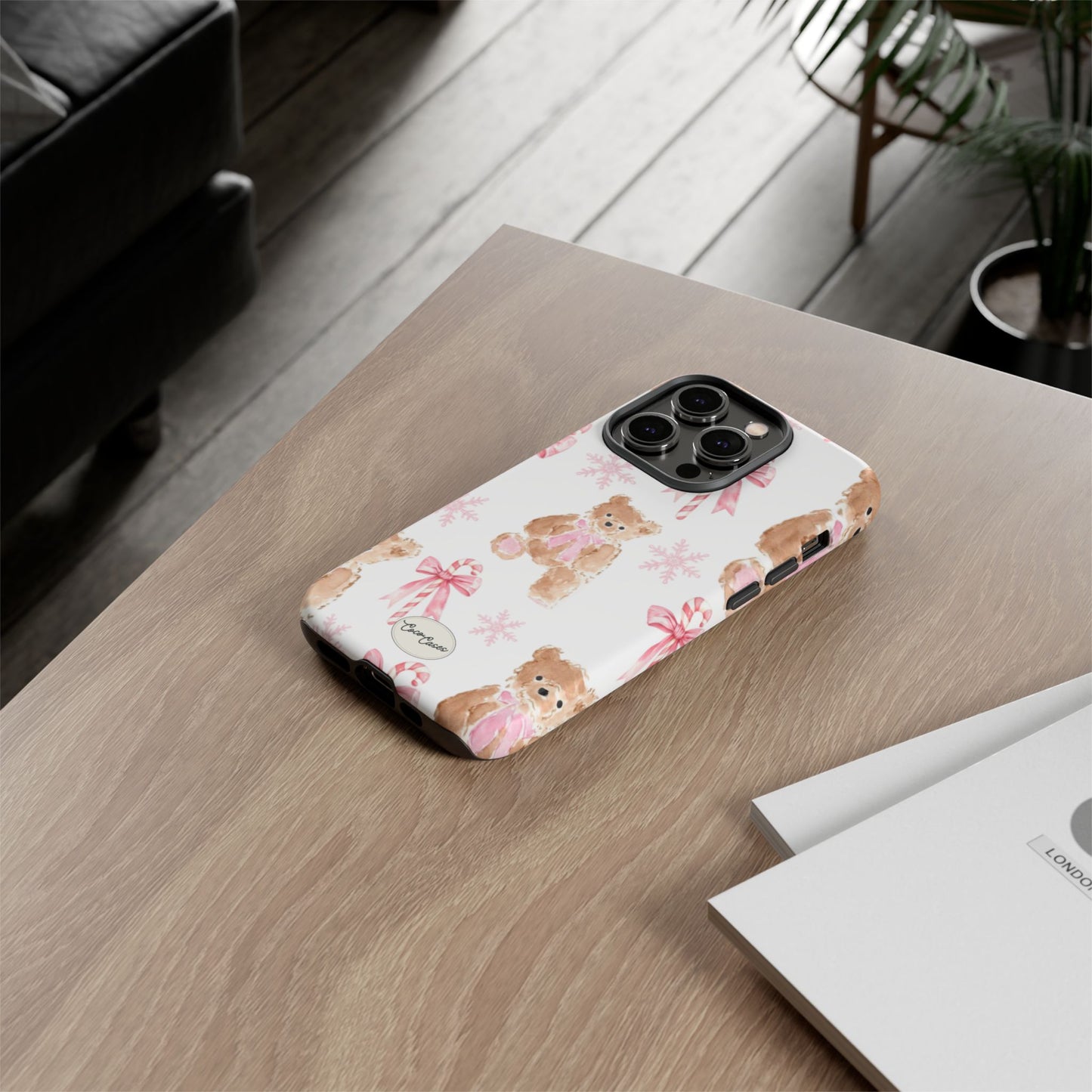 Blush Noel Bear iPhone Case