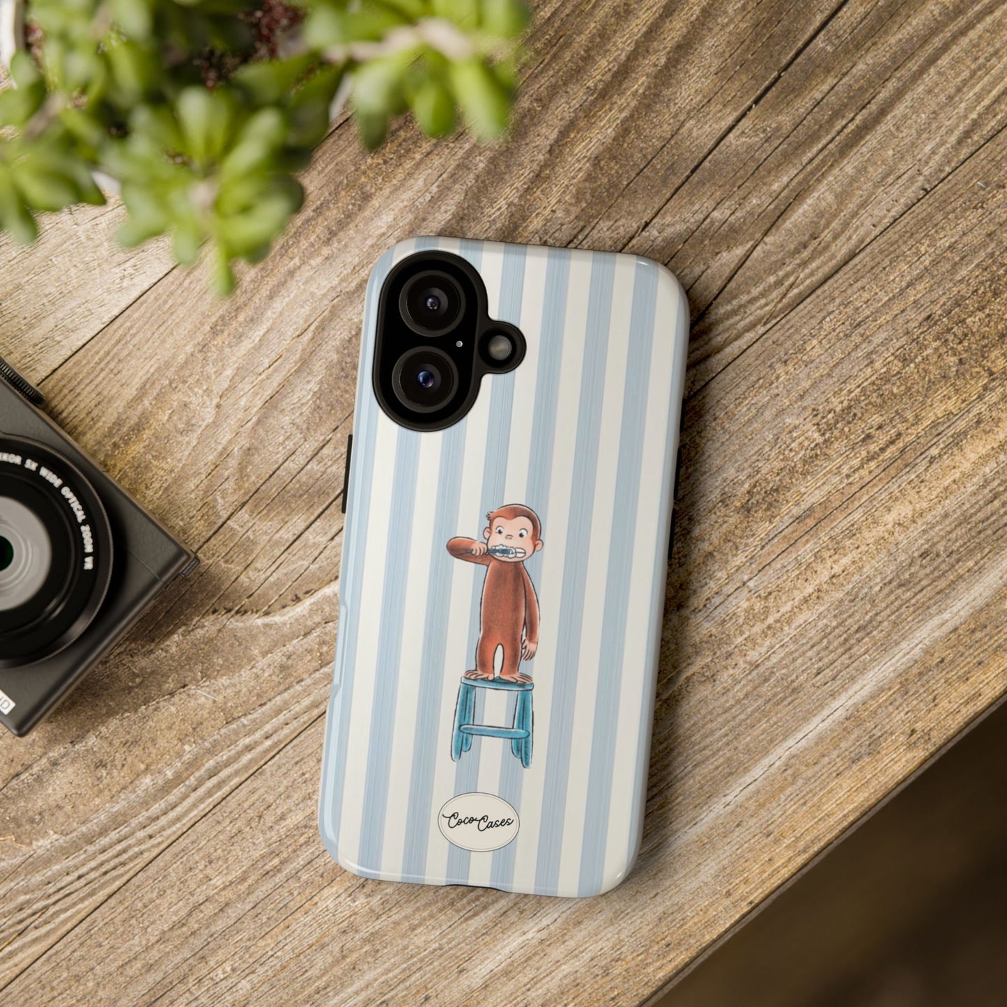 Striped Monkey iPhone Case